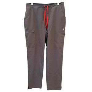 Figs Women's Black Scrub Pants with Red Drawstring